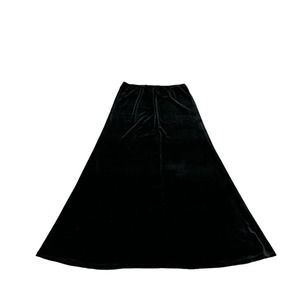 Medium Another Thyme Vintage Black Velvet Maxi Skirt